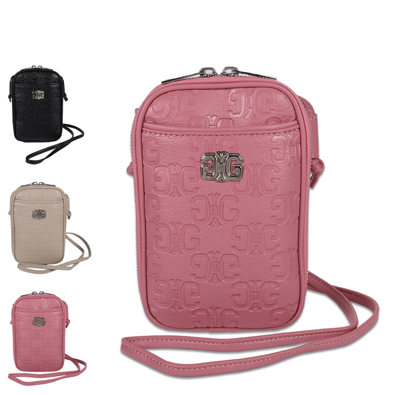 ショルダーバッグ スマホショルダー レディース 斜めがけ ブラック ベージュ ピンク 黒 GY-B214