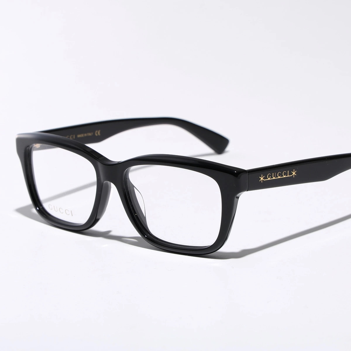 GUCCI グッチ メガネ GG1177OA メンズ ウェリントン型 ロゴ セルフレーム 黒縁 めがね アジアンフィット 伊達メガネ アイウェア 001/BlackBlackTransparent