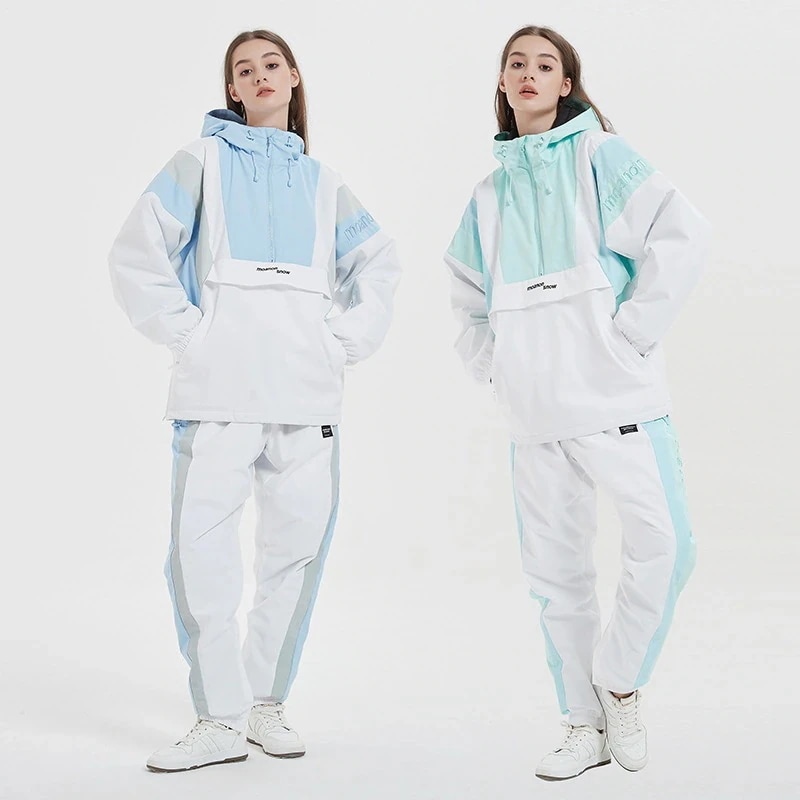 スノーボード ウェア 上下セット レディース メンズ 2022 2023 スキーウェア パーカー ロングパンツ 韓国風 スノボウェア 半ジップアップパーカー プルオーバー 防水防寒防雪保温防風通気 12,076円