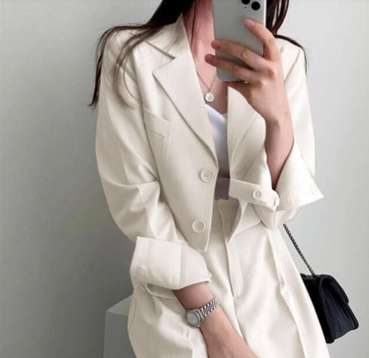 レディース ジャケット パンツ ボトムス セットアップ 上着 テーラードジャケット ロング マキシ オーバーサイズ ポケット コンサバ ボタン きれいめ シンプル 上品 おしゃれ かっこいい こなれ感