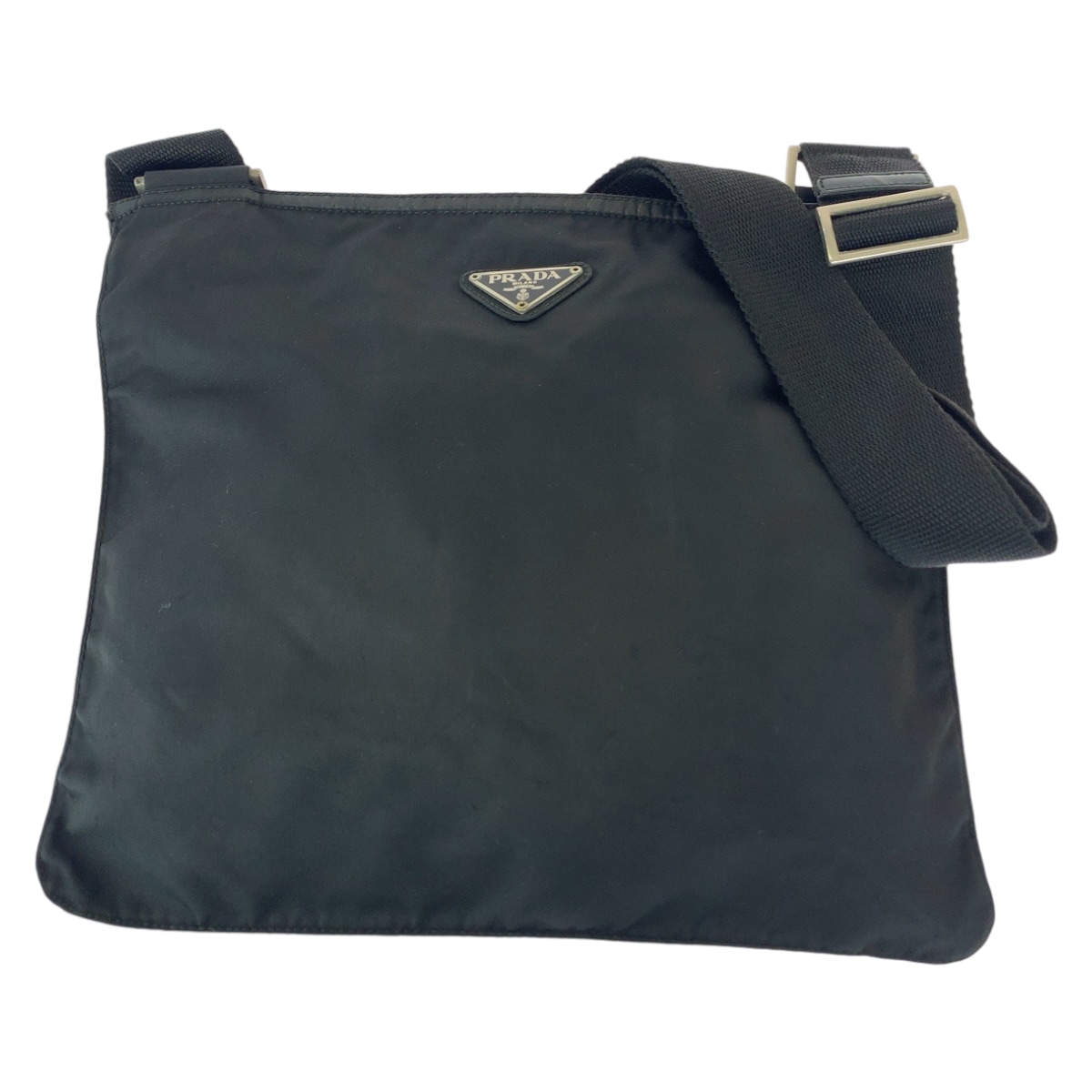 テスート 三角ロゴプレート ブラック 黒 シルバー金具 ナイロン 斜め掛け ショルダーバッグ ポシェット レディース 406011