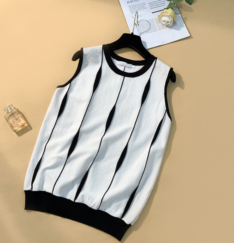 トップス デート モテアイテム ベスト ノースリーブ ニット コットン 可愛い きれいめ 上品 おしゃれ かっこいい 可愛い ラブリー キュート ガーリー クール モード系 セクシー
