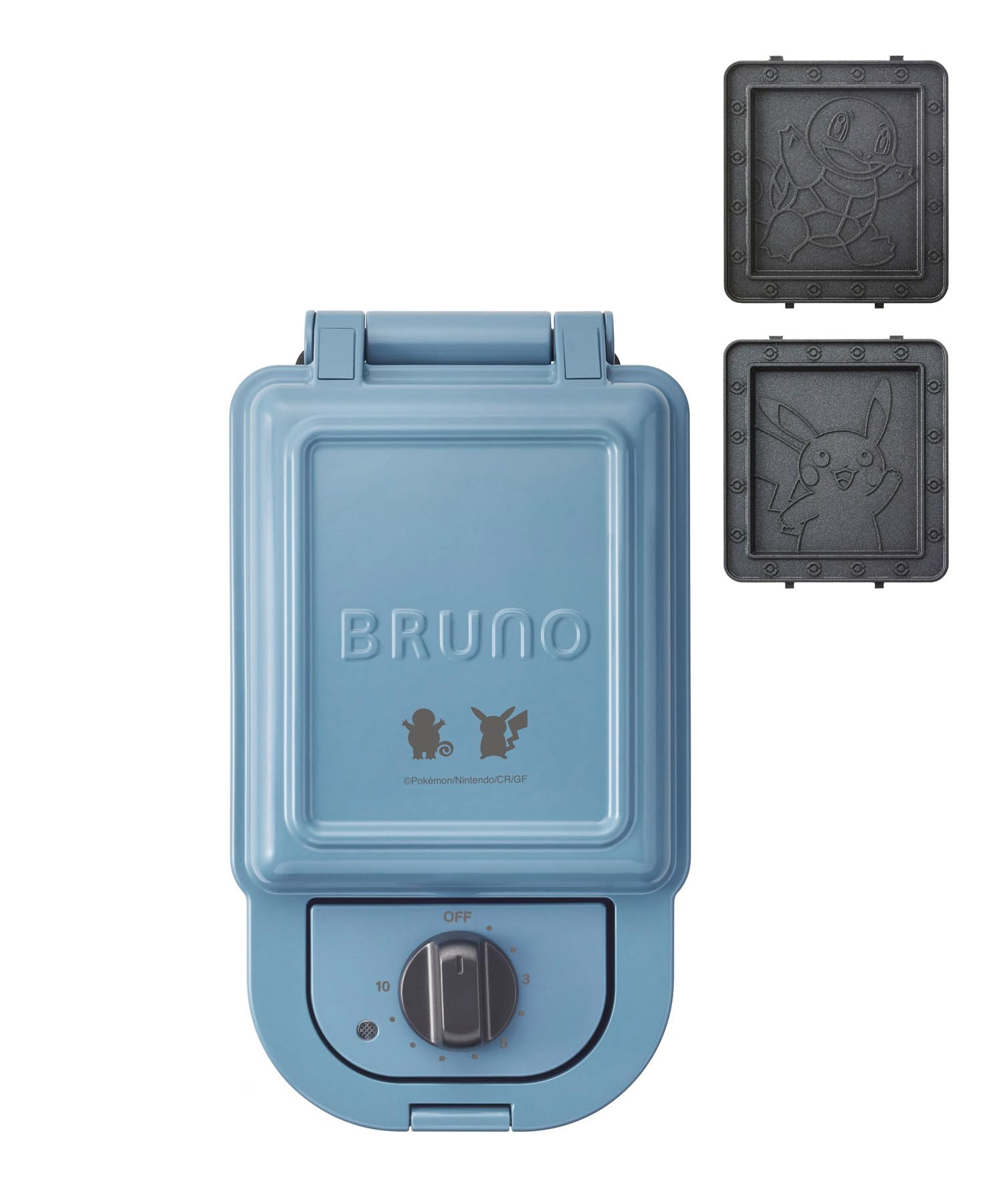BRUNO ポケモン ホットサンドメーカー シングル 電気 耳まで焼ける コンパクト プレゼント ギフト ブルー ピカチュウ ゼニガメ ブルー 青 BOE131-BL