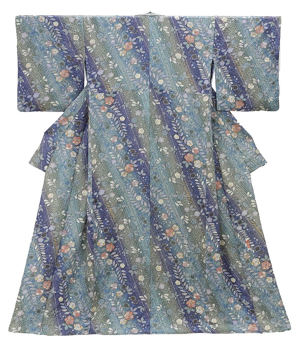 単衣 小紋 新品仕立済 正絹 単衣 山本寛斎 Kansai 絞り辻が花模様 身丈164.5cm 裄丈68cm 小紋 新品 仕立て上がり 着物 wc1176