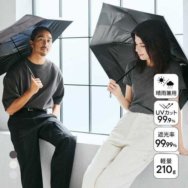 ウォーターフロント クイックシャットライト UVブロック 折りたたみ傘 55cm 日傘 兼用 雨傘