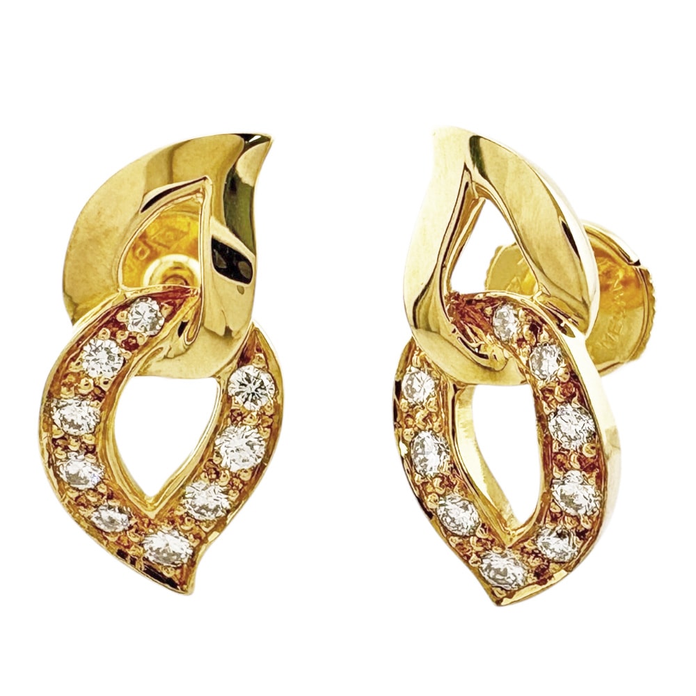 ピアジェ ピアス 18金 K18イエローゴールド ダイヤモンド PIAGET 中古 美品