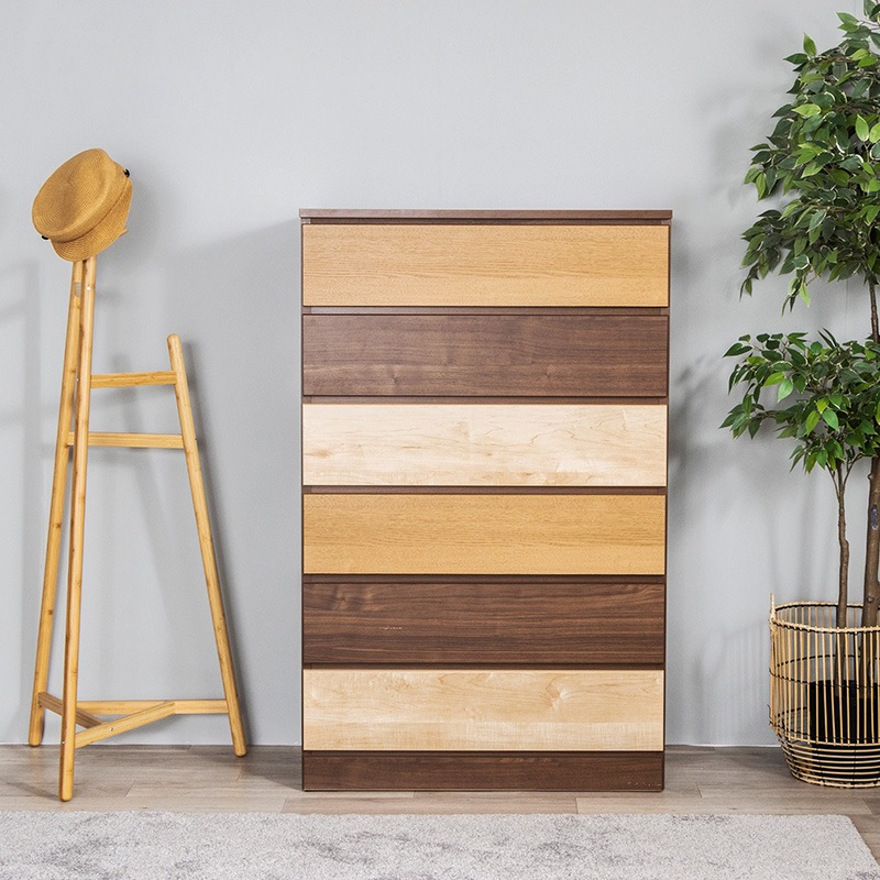 チェスト 収納 タンス コンパクト収納 木目調 グラデーション 幅79.5cm 6段