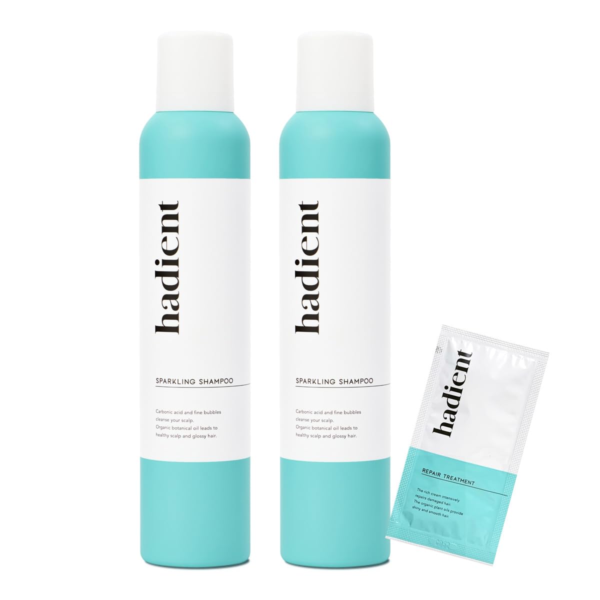 【毛髪診断士推奨】ハディエント 炭酸シャンプー [ オーガニック ヴィーガン スパークリングシャンプー ノンシリコン アミノ酸 ] 200g 試供品付き hadient (2本セット)
