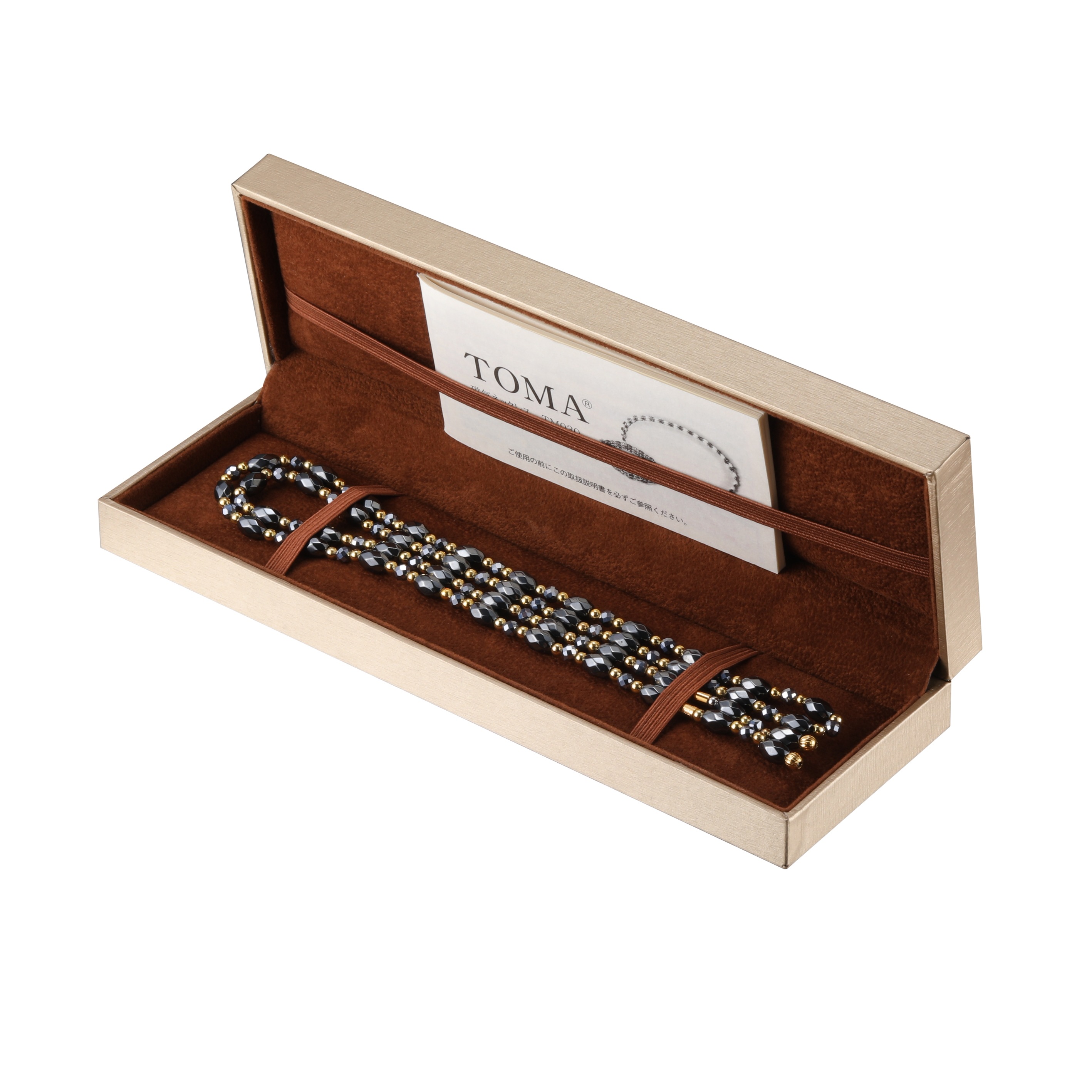 TOMA31MF　BG(ブラック・ゴールド)ヘマタイト磁気ネックレス/ブレスレット/アンクレット　保証書付き