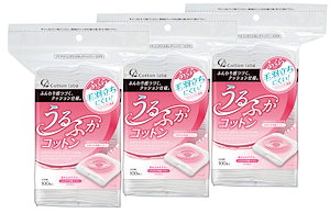 コットンラボ 【まとめ買い】 コットン・ラボ うるふか コットンパフ セット 100枚 × 3個 (300枚入り) フェイシャル クレンジング ふきとり化粧水 (フェイシャルコットン) 毛羽立ちにくい