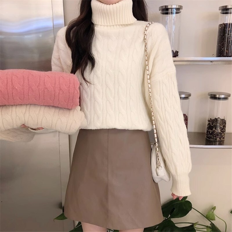 トップス ニットソー セーター 袖あり 長袖 タートルネック かわいい 大人可愛い きれいめ シンプル カジュアル 大人 上品 おしゃれ お洒落 かっこいい 大人女子 こなれ感 無地 冬 20代