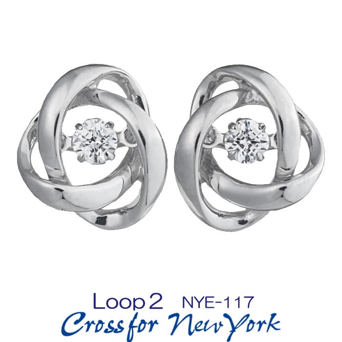 クロスフォーダンシングストーン キュービックジルコニア ピアス クロスフォーニューヨーク/Crossfor New York Loop2 NYE-117 正規販売店