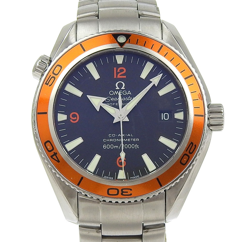 シーマスター プラネットオーシャン cal.2500 2208.50 腕時計 ステンレススチール 自動巻き アナログ表示 メンズ 黒文字盤 中古品