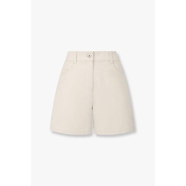 デニムツイルバックバンディングショートパンツ (9176262983)