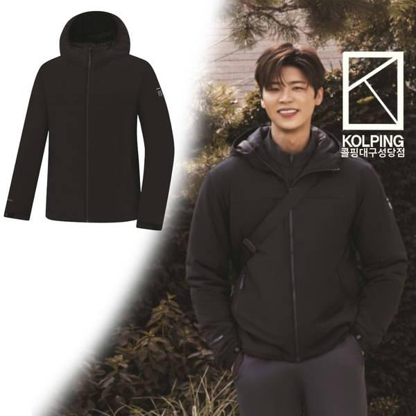 メンズ冬軽量ストレッチPrimaLoftブラック詰め物インシュレーションジャケットKWJ6534Mピアース