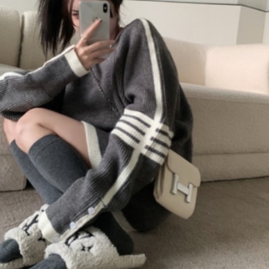 カジュアルビッグセーター トップス ニット セーター ロング 長袖 大人可愛い カジュアル