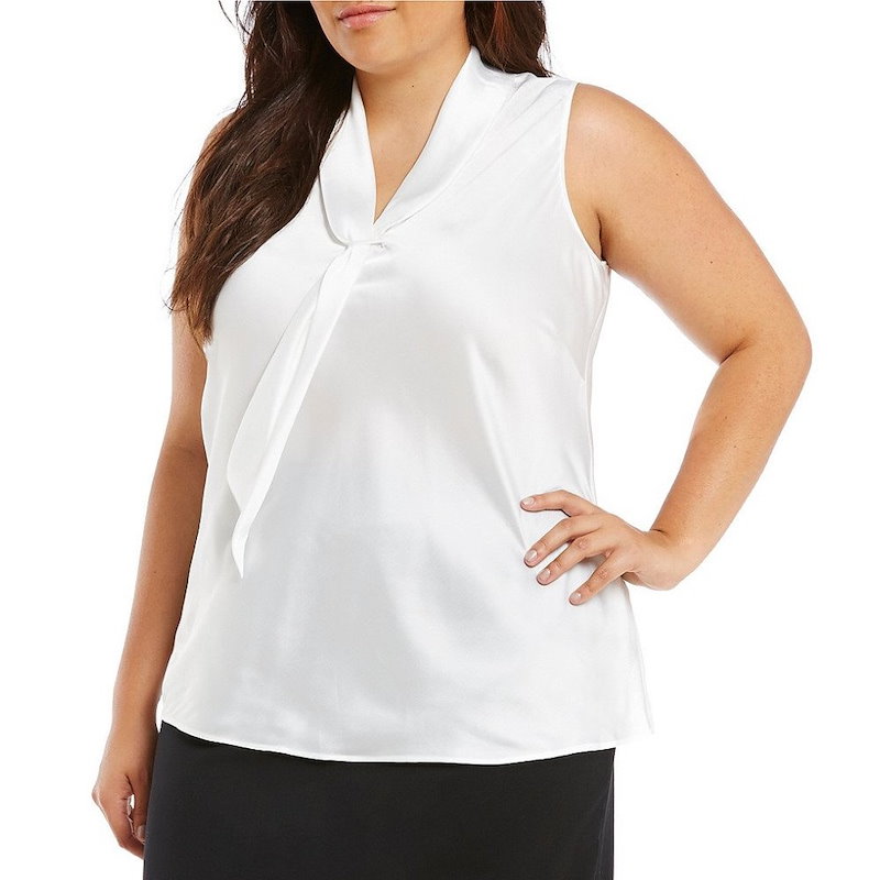 タハリ レディース トップス ブラウス・シャツ【Tahari ASL Plus Sailor-Tie Charmeuse Blouse】IVORY/WHITE タハリ レディース トップス ブラウス・シャツ【Tahari ASL Plus Sailor-Tie Charmeuse Blouse】IVORY/WHITE
