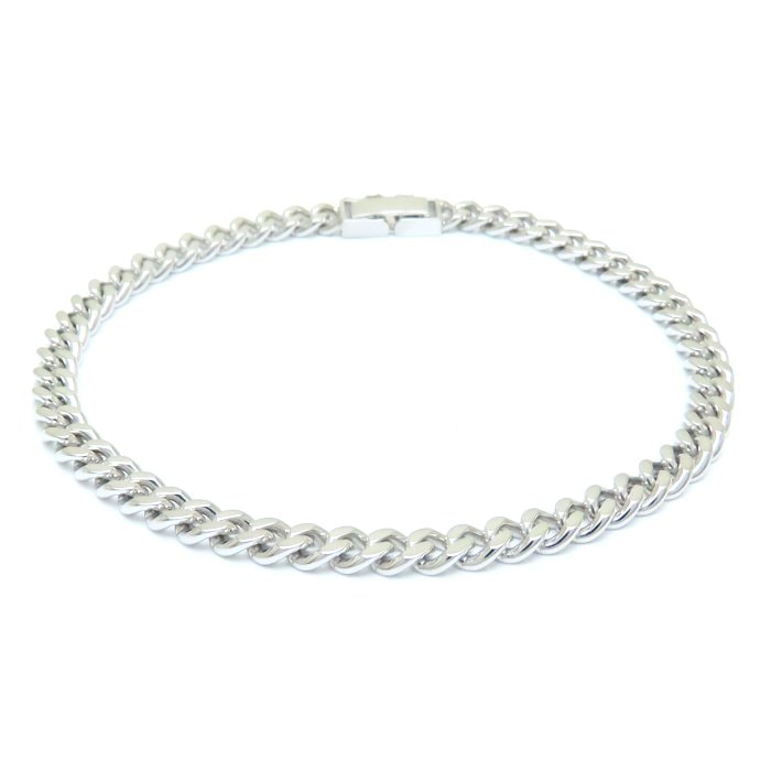 喜平ブレスレット Pt850プラチナ 2面 シングル 20cm 20.6g/129108【中古】