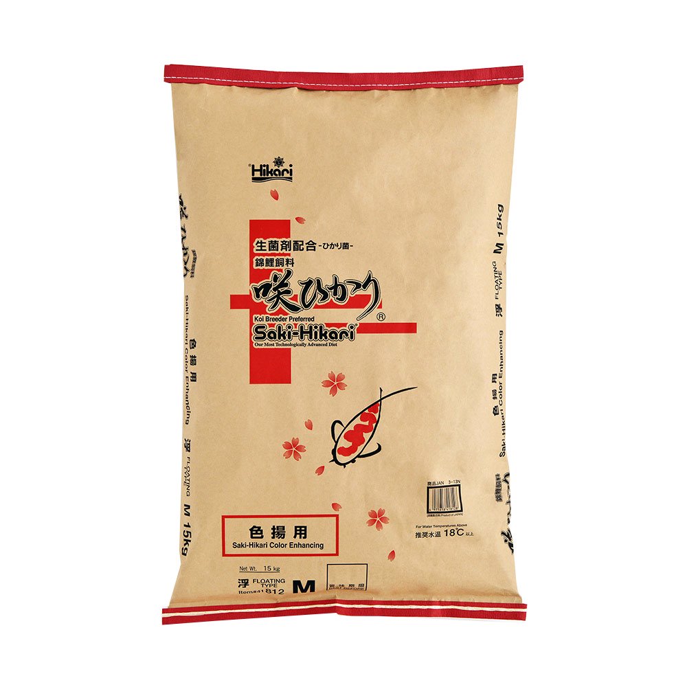 鯉の餌　咲ひかり　色揚用　浮上　Ｍ　１５ｋｇ　錦鯉　餌　飼料　ＣＲＣ10―41―70―40―00