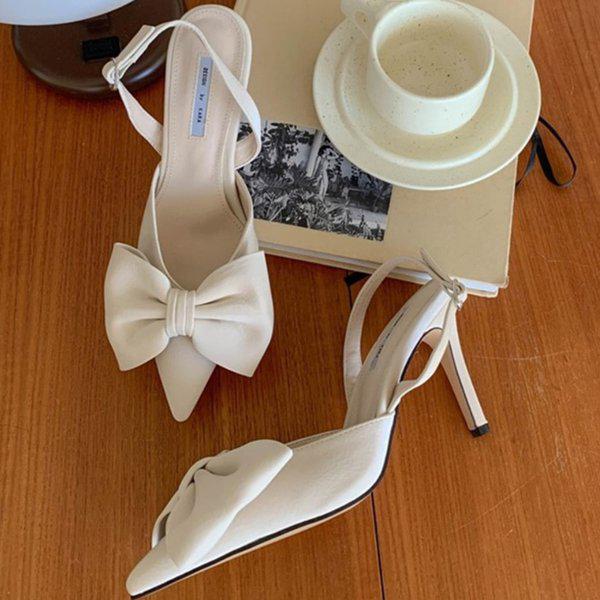 女性用夏リボンシューズ スリングバックヒール 9cm 7,067円