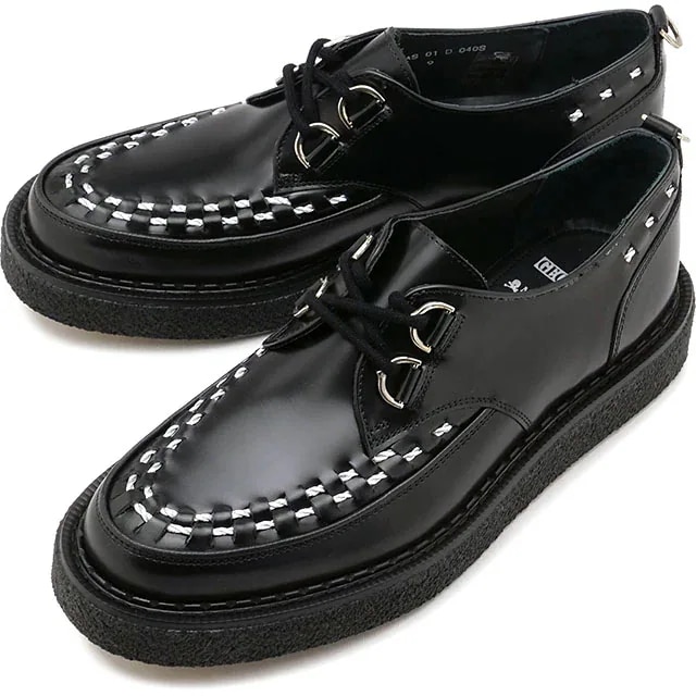 レザーシューズ メンズ ハットン [MAS-001-040I] HATTON シューズ Dリング MASTERMIND コラボ BLACK-STEEL-INTERLACE 正規取扱店