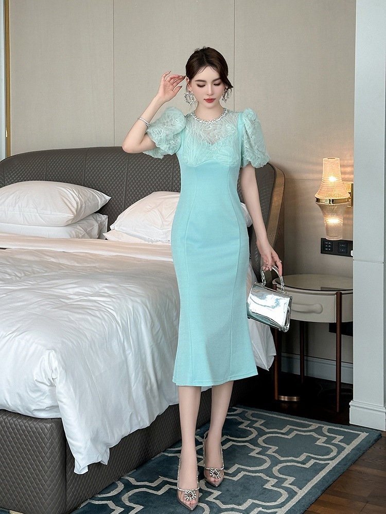 【JY.上品】 2025夏新品 元気レディース マーメイド ワンピース フリル ドレス パーティー キャバ 大人 同窓会 披露宴 卒業式 結婚式 演奏会 ウェディング 二次会 メガ割