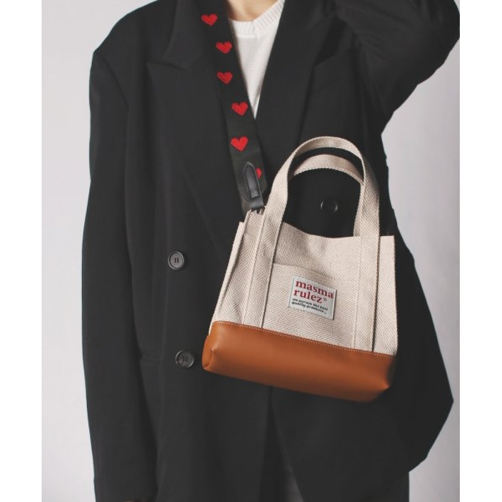 MASMARULEZ (マスマルレズ) ミニバッグヘリンボーン _ ベージュ