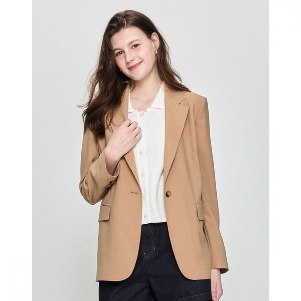 [25SS] ポリブレンドサマーシングルジャケットベージュHSJA5B393I2