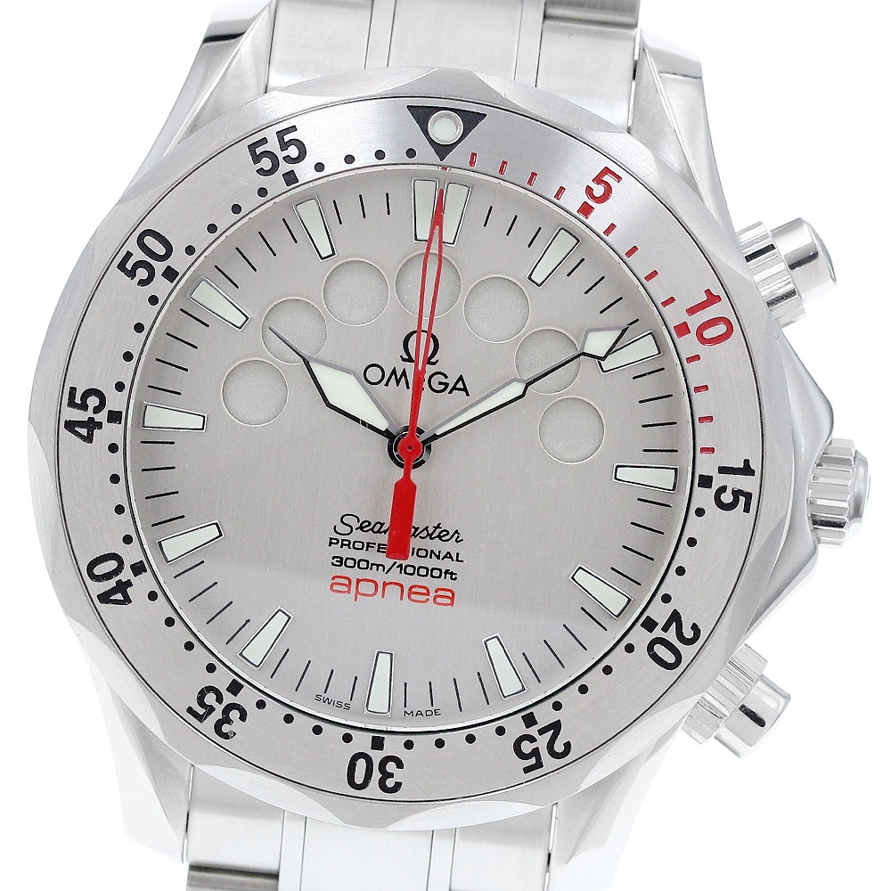 オメガ OMEGA 2595.30 シーマスター300 アプネア ジャックマイヨール クロノグラフ 自動巻き メンズ 保証書付き_920638【中古】