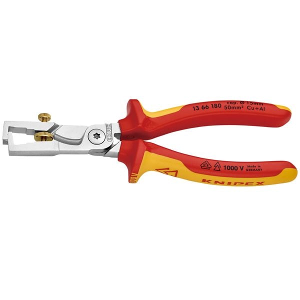 KNIPEX クニペックス 1000V絶縁 カッティングストリッパー サイズ85x29x180mm パック入 1366-180SB