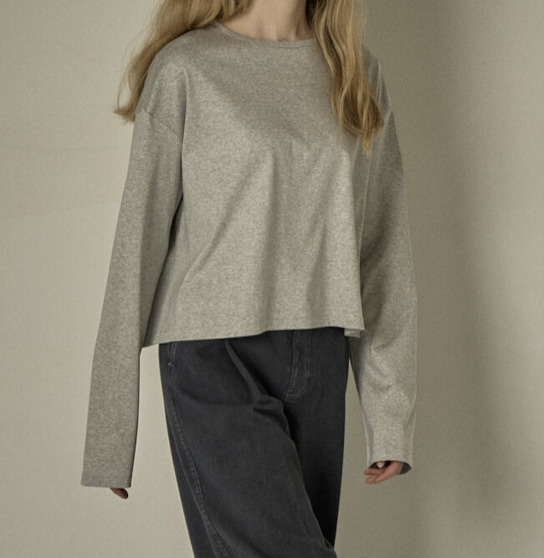 ファサードパターン Silket Long-sleeve T-shirt Grey
