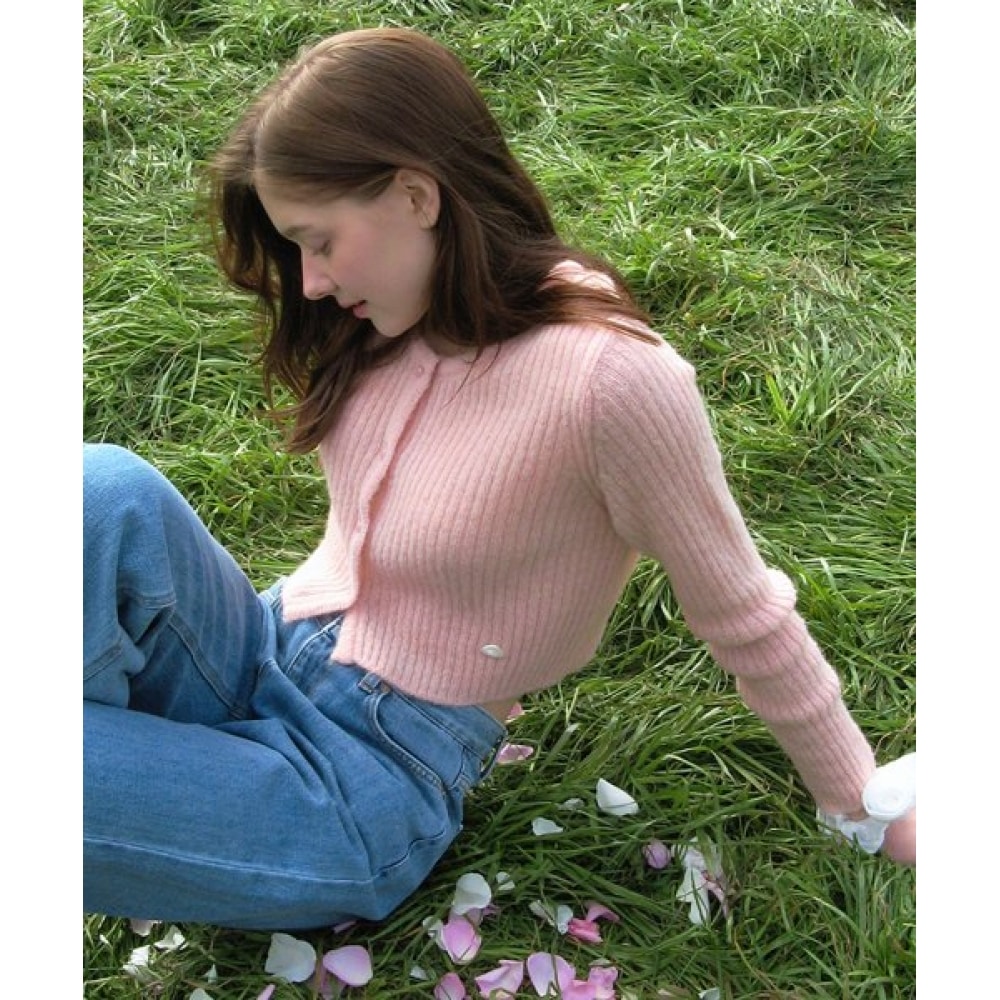 サムウェアバターエティペンダントカーディガン-ピンク