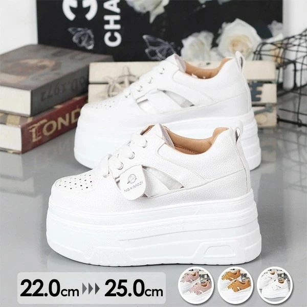 スニーカー 疲れない 身長アップ ハイカットスニーカー レディース 厚底 透視感 美脚 シンプル 編み上げ 通勤靴 かわいい 歩きやすい 履き心地よく 軽い おしゃれ かわいい 歩きやすい di03