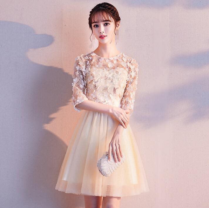 お呼ばれ ウェディングドレス エンパイア 二次会 ファスナー パーティードレス 結婚式 披露宴 花嫁