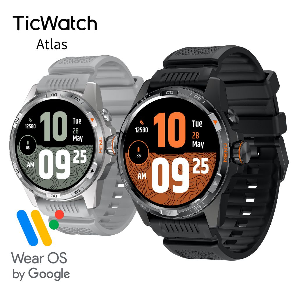 スマートウォッチ 最新Wear OS by Google Android グーグル対応 5ATM防水 丸型腕時計 ロングバッテリー 登山アプリ ヤマレコ 水泳記録 アウトドア ランニング コンパス