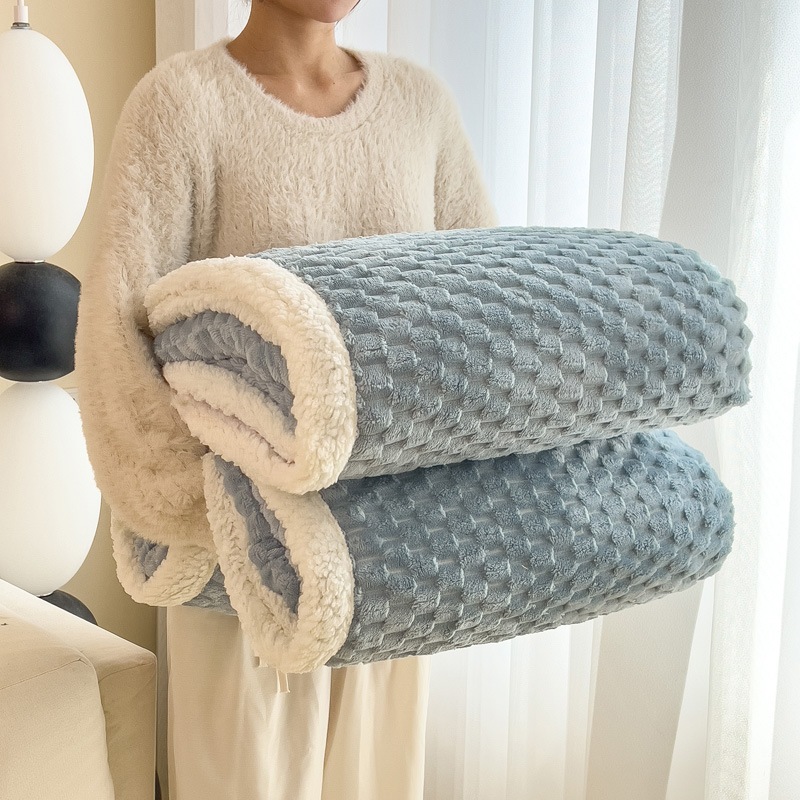 秋冬の厚みのあるカブトムシぬいぐるみブランケットクラスaラムウール二層ブランケットはキルトカバーとして使用できますオフィス昼寝ブランケット