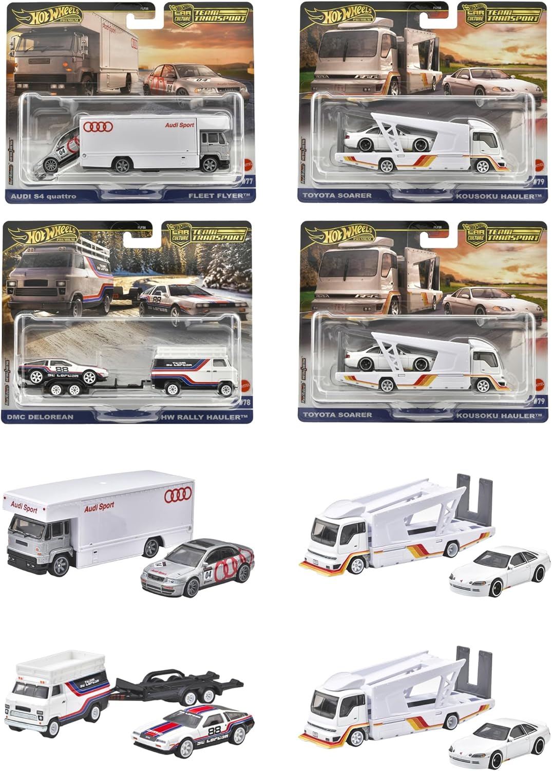 ホットウィール Hot Wheels チームトランスポート アソート 乗り物おもちゃ ミニカー 2台組×4セット入り BOX販売 3歳から マルチ 987F-FLF56