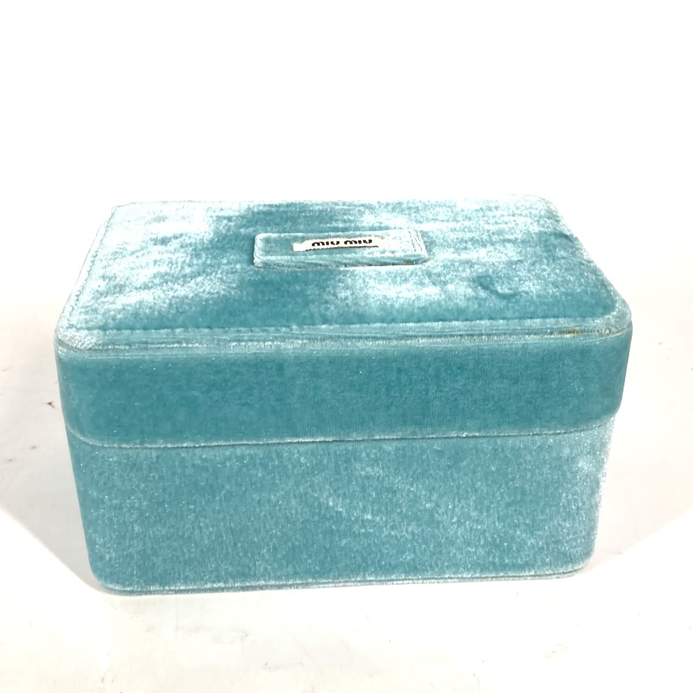 小物入れ ロゴ ジュエリーケース アクセサリーケース ポーチ ボックス ベルベット ブルー