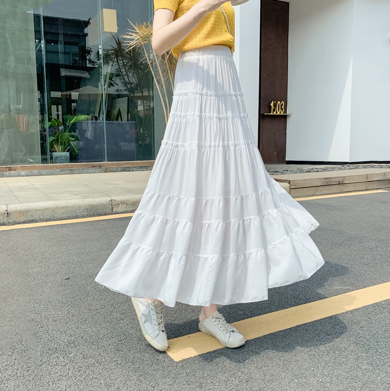 スカート レディース ロング ロング丈 Aライン ティアード ふんわり リゾート かわいい 大人可愛い きれいめ シンプル 大人 上品 おしゃれ お洒落 かっこいい 大人可愛い 大人女子 こなれ感