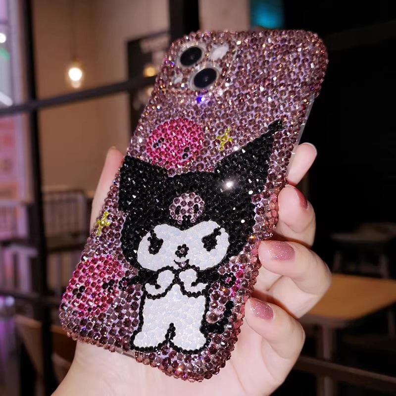 手作り iPhoneケース クロミ キラキラのラインストーン iPhone16/15/14/13/12/11ケース Plus Pro Max