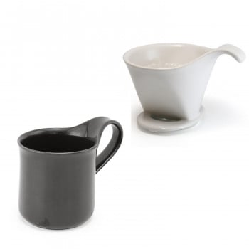 ZERO JAPAN（ゼロジャパン） ドリッパー＆カフェマグセット ドリッパートレイ付 DMZ-16 WH/BK