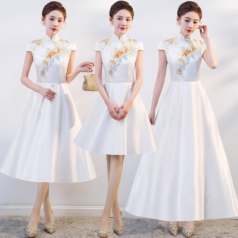 【2枚購入で 3oo円OFF】女性のためのドレスのチョンサム花嫁介添人服のホスト賞授賞式レディーパフォーマンス衣料