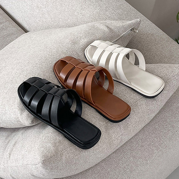 サンダル フラット レディース ぺたんこ ペタンコ 黒 茶色 白 ブラック ブラウン ホワイト