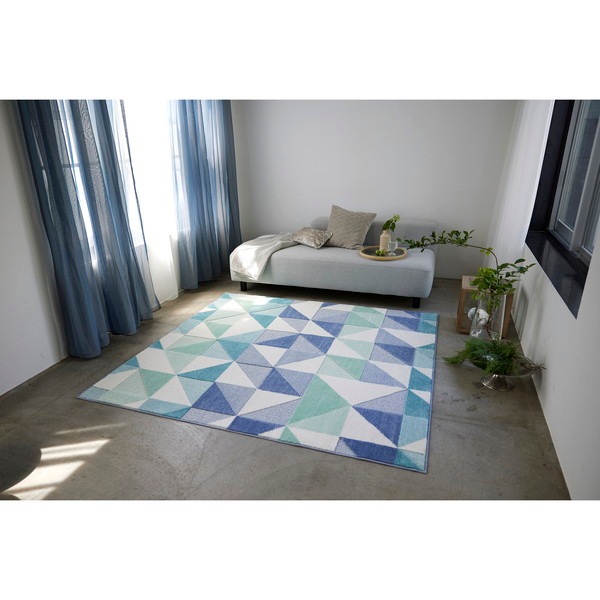 スミノエ 13139479 190190cm BL アレルブロック ラグ シーン 190×190cm ブルー メーカー直送