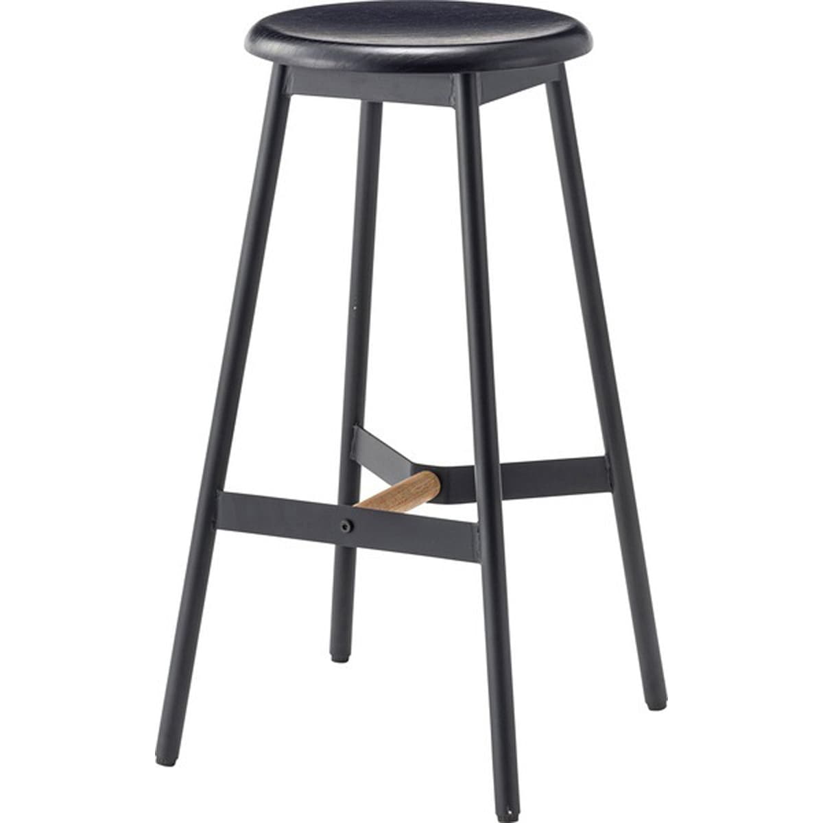 ハイスツール PC-972BK スツール カウンターチェア チェア 椅子 天然木 スチール まる 円座 円 円形 丸形 背もたれなし 来客用 シック モダン シンプル おしゃれ ブラック 黒 リビング