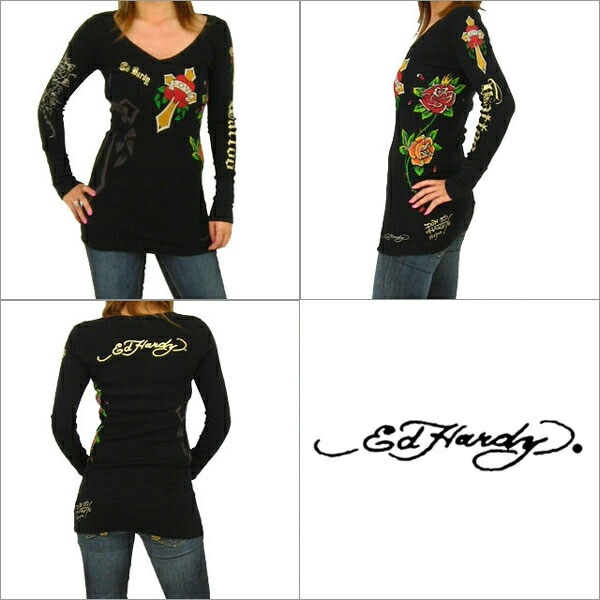 Ed Hardy エドハーディー クロスハート Vネック チュニック