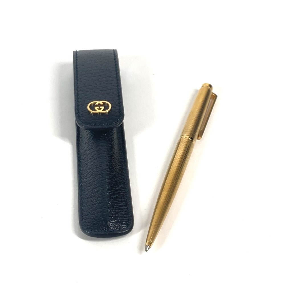 ボールペン 662762 インターロッキングG ケース付き ペンケース ステーショナリー メタル ゴールド 27,500円