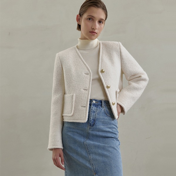 (JK-2883)Wool Musee Boucle Jacket