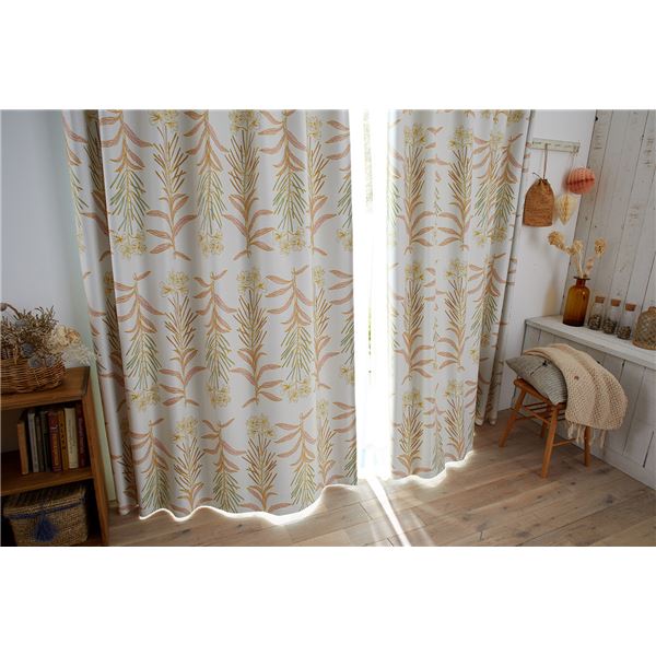 遮光 カーテン 約幅100×丈178cm グラッセ イエロー 1枚入 2級遮光 タッセル付 形状記憶加工 日本製 デザインライフ