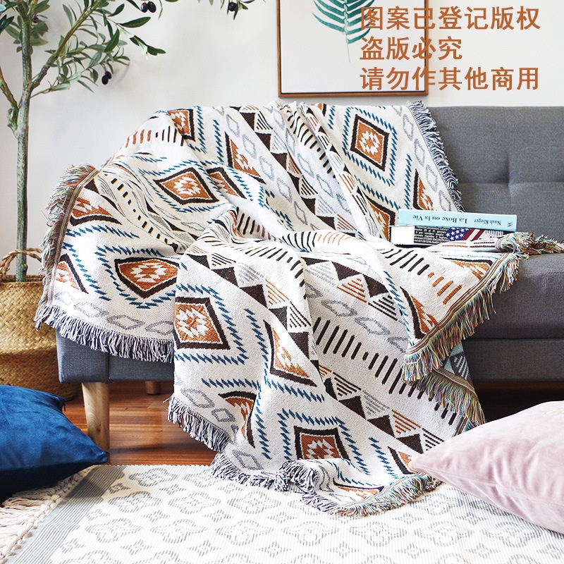 キャンプブランケットアウトドアブランケットソファカバーボヘミアンb&bソファブランケットカバー装飾ブランケットピクニック布越境配送